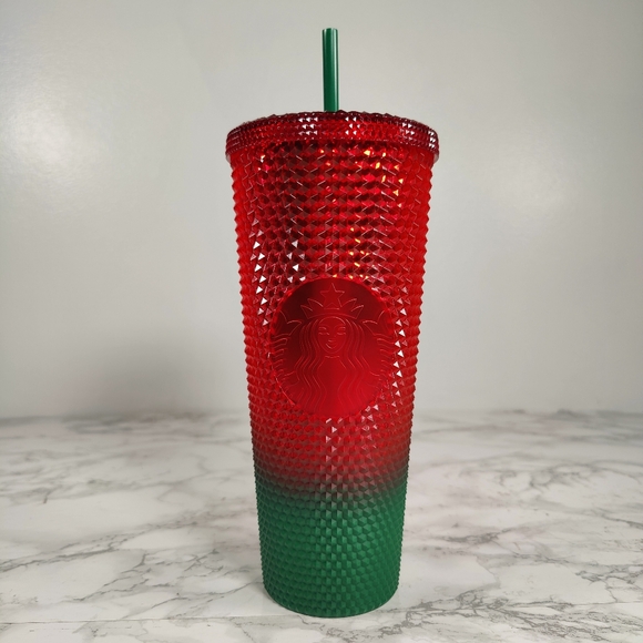 2022 Starbucks x Disneyland Christmas Red Green Ombre Studded Tumbler - Picture 2 of 7